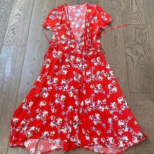 Gap floral wrap dress.